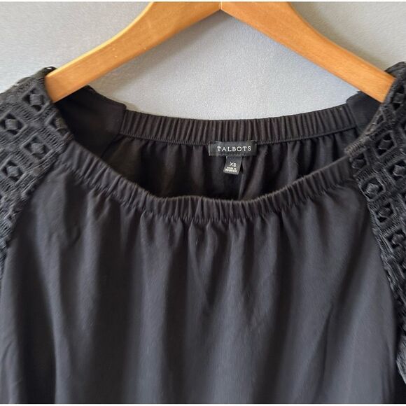 🎉5 for $45🎉 Talbots Yop Blouse Shirt Size XS Black - Picture 4 of 8